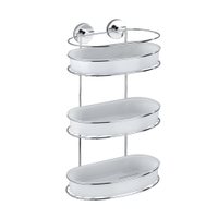 WENKO Milazzo Vacuum-Loc Wandregal 20893100,  3 Etagen,  Maße: 28 x 47, 5 x 15 cm,  Farbe: Silber / Weiß