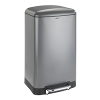 WENKO Mülleimer Studio Easy Close,  30 Liter 54921100,  Farbe: grau