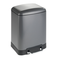 WENKO Mülleimer Studio Easy Close,  6 Liter 23383100,  Farbe: Grau