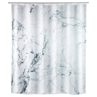 WENKO Onyx Duschvorhang,  180 x 200 cm 23800100,  Farbe: schwarz/weiß