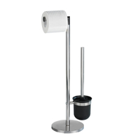 WENKO Parus Stand WC-Garnitur,  Edelstahl 21836800 ,  1 Stück,  Maße (B: 25, 5 cm x H: 57 cm x T: 16, 5 cm)
