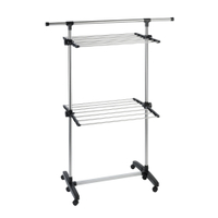 WENKO Platzspar-Wäschetrockner 377307500,  Farbe: Silber matt/ Schwarz