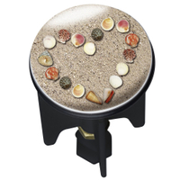 WENKO Pluggy Waschbeckenstöpsel 20726100,  Motiv: Heartbeach,  Maße: Ø 3, 9 x 6, 5 cm