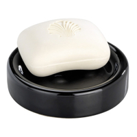 WENKO Polaris Seifenablage 19400100,  Maße (Ø x H): 11, 2 x 2, 8 cm,  Farbe: schwarz