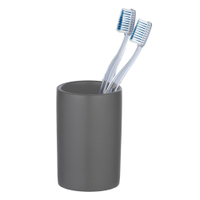 WENKO Polaris Zahnputzbecher 24016100,  Farbe: grau / mattiert
