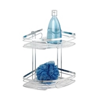 WENKO Premium Eckablage,  Edelstahl 20412100,  1 Stück mit 2 Etagen,  Maße (B: 26, 5 cm x H: 27, 5 cm x T: 19 cm)