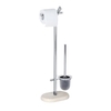 WENKO Puro Stand WC-Garnitur 21733100,  Maße: 29 x 72 x 15, 5 cm,  Farbe: Silber