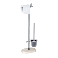 WENKO Puro Stand WC-Garnitur 21733100,  Maße: 29 x 72 x 15, 5 cm,  Farbe: Silber