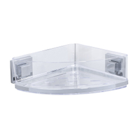WENKO Quadro Vacuum-Loc Eckablage,  Edelstahl 22686100,  1 Etage,  Maße (B: 28 cm x H: 8, 5 cm x T: 19, 5 cm)