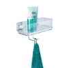 WENKO Quadro Vacuum-Loc Wandablage,  Edelstahl 22694100,  1 Stück mit Haken,  Maße (B: 25, 5 cm x H: 15 cm x T: 14 cm)