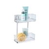 WENKO Quadro Vacuum-Loc Wandregal,  2 Etagen,  Edelstahl 22691100,  1 Stück