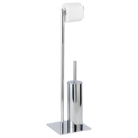 WENKO Recco Stand WC-Garnitur 18562100,  Maße: 20 x 71, 5 x 20 cm,  Farbe: Silber / Chrom