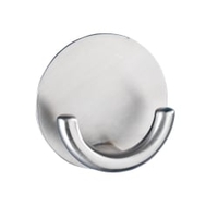 WENKO Rondo Wandhaken selbstklebend,  rostfreies Edelstahl 4466190100,  Maße: Ø 5, 3 x 2, 5 cm