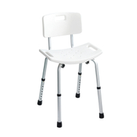 WENKO Secura Badhocker,  mit Rückenlehne 209261100,  Maße (B x H x T): 49 x 68, 5 - 85, 5 x 54 cm,  Tragkraft: 130 kg