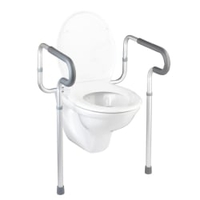 WENKO Secura WC-Stützhilfe 20925100,  Maße: 55, 5 x 71 - 81, 5 x 48 cm,  Farbe: Aluminium