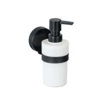 WENKO Seifenspender Pavia Static-Loc Plus,  schwarz 24896100,  Füllmenge: 220 ml