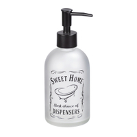 WENKO Seifenspender Sweet Home aus Glas 24760100,  Farbe: transparent