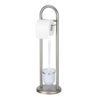 WENKO Siena Stand WC-Garnitur 17202100,  Farbe: silber / chrom satiniert
