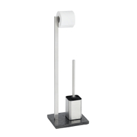 WENKO Slate Rock Stand WC-Garnitur 18448100,  Farbe: silber satiniert