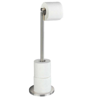 WENKO Stand Toilettenpapierhalter,  platzsparend 22985100,  1 Papierhalter,  Farbe: Edelstahl