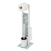 WENKO Stand WC Garnitur Rivalta-Samoa,  Blattmuster,  Stahl/ Glas 25377100,  1 Stück