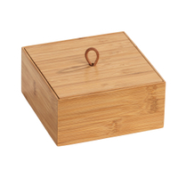 WENKO Terra Bambus Box,  mit Deckel 23923100,  Maße (B x H x T): 15 x 7 x 15 cm