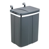 WENKO Tür-Abfalleimer,  12 Liter 54903100,  Farbe: Grau/ Silber,  glänzend