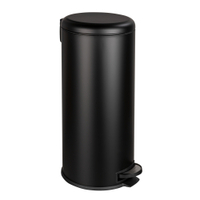 WENKO Treteimer Leman,  Easy Close Absenkautomatik,  schwarz 54915100,  Füllmenge: 30 Liter