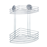 WENKO Turbo-Loc Eckregal mit zwei Etagen 18914100,  Maße: 26, 5 x 33 x 20 cm,  Farbe: silber