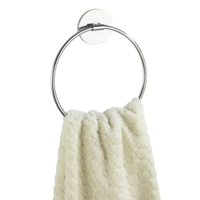 WENKO Turbo-Loc Wand Handtuchring 18771100,  Maße: 17 x 19, 5 x 1, 5 cm,  Farbe: Silber