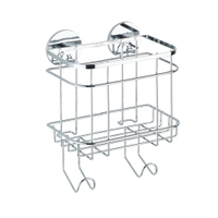 WENKO Turbo-Loc Wandkorb mit Haken 21784100,  Maße: 18 x 24 x 12, 5 cm,  Edelstahl
