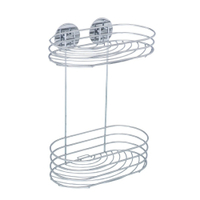 WENKO Turbo-Loc Wandregal mit 2 Etagen 18915100,  Maße: 23, 5 x 32, 5 x 13, 5 cm,  Farbe: Silber