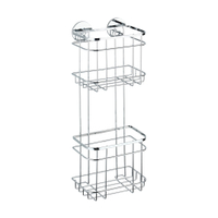 WENKO Turbo-Loc Wandregal mit 2 Etagen 21783100,  Maße: 18 x 47, 5 x 12, 5 cm,  Edelstahl glänzend