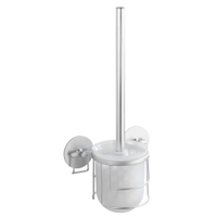 WENKO Turbo-Loc WC-Garnitur 18768100,  Maße: 10 x 37, 5 x 11, 5 cm,  Farbe: Silber / Weiß