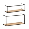 WENKO Wandregal Geo,  2er Set,  Kiefernholz/Metall 50764800,  1 Set = 2 Stück