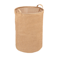 WENKO Wäschesammler Juna,  Jute/Kunststoff,  2 Griffe 69781800,  Form: rund,  79 L