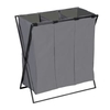 WENKO Wäschesammler Trio XL,  mit Eisengestell 71297800,  Farbe: grau