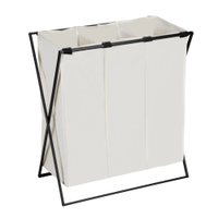 WENKO Wäschesammler Trio XL,  mit Eisengestell 71298800,  Farbe: beige