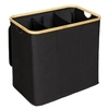WENKO Wäschetruhe Trio,  Polyester/Bambus,  3 Fächer à 35 Liter 71214800,  1 Stück