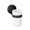 WENKO Zahnputzbecher Pavia,  Static-Loc Plus,  schwarz 24895100,  Maße (B x H x T): 6 x 12 x 9 cm