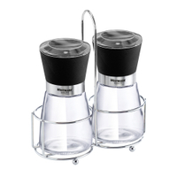 WESTMARK Blacky Menage mit 2 Gewürzmühlen,  3-teilig 63572260,  1 Set = 2 Mühlen inkl. Ständer