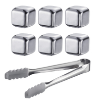 WESTMARK Eiswürfel mit Zange Cosmo Edelstahl,  7-teilig 52143360,  1 Set = 6 Eiswürfel,  1 Zange