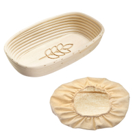 WESTMARK Gärkörbchen Set oval,  Bezug waschbar bei 30° C 3235227B,  1 Set = Gärkörbchen inkl. Bezug und Ähre