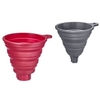 WESTMARK Trichter Silikon,  hitzebeständig bis 200° C,  2-teilig 21212270,  1 Set = 2 Trichter,  rot ⵁ10 cm,  grau ⵁ11cm