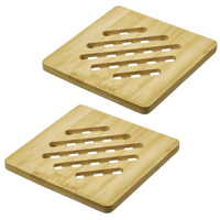 WESTMARK Untersetzer Tapas + Friends,  Bambus 15572270,  1 Set = 2 Untersetzer,  quadratisch