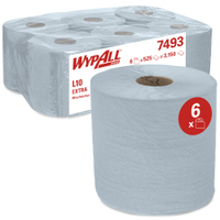 WYPALL L10 Extra Wischtücher 7493 Roll Control 7493,  1 Paket = 6 Rollen à 525 Blatt