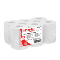 WYPALL Reinigungstücher L10,  mit Zentralentnahme,  weiß 7404,  1 Paket = 6 Rollen à 390 Tücher