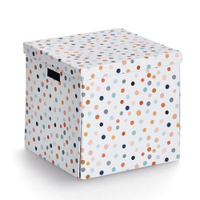 Zeller Aufbewahrungsbox Dots,  recycelter Karton 14476,  Maße (L x B x H): 33 x 33, 5 x 32 cm