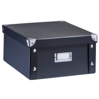 Zeller Aufbewahrungsbox Pappe,  9, 6 Liter 17918,  Farbe: schwarz
