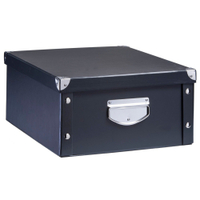Zeller Aufbewahrungsbox Pappe,  Maße: 40 x 33 x 17 cm 17928,  Farbe: schwarz